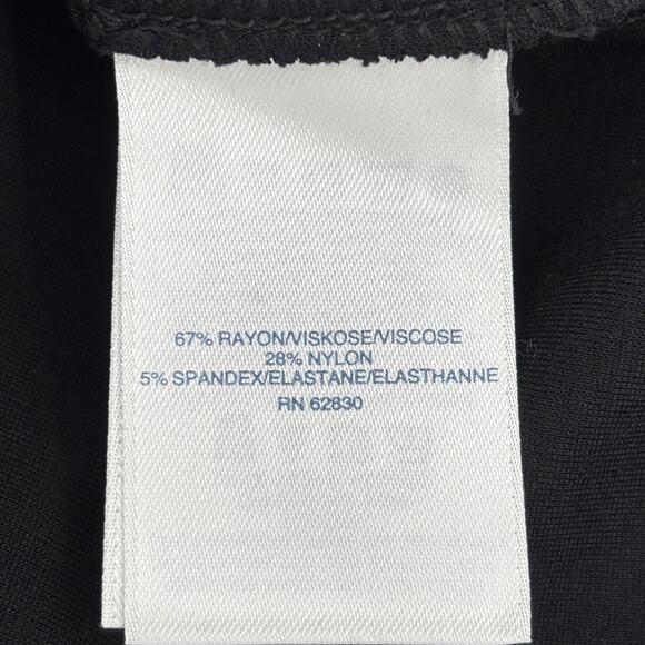 Lands' End Sheath Dress Womens Size 18 Black Ponte Knit Stretch Pockets Back Zip - Picture 9 of 10